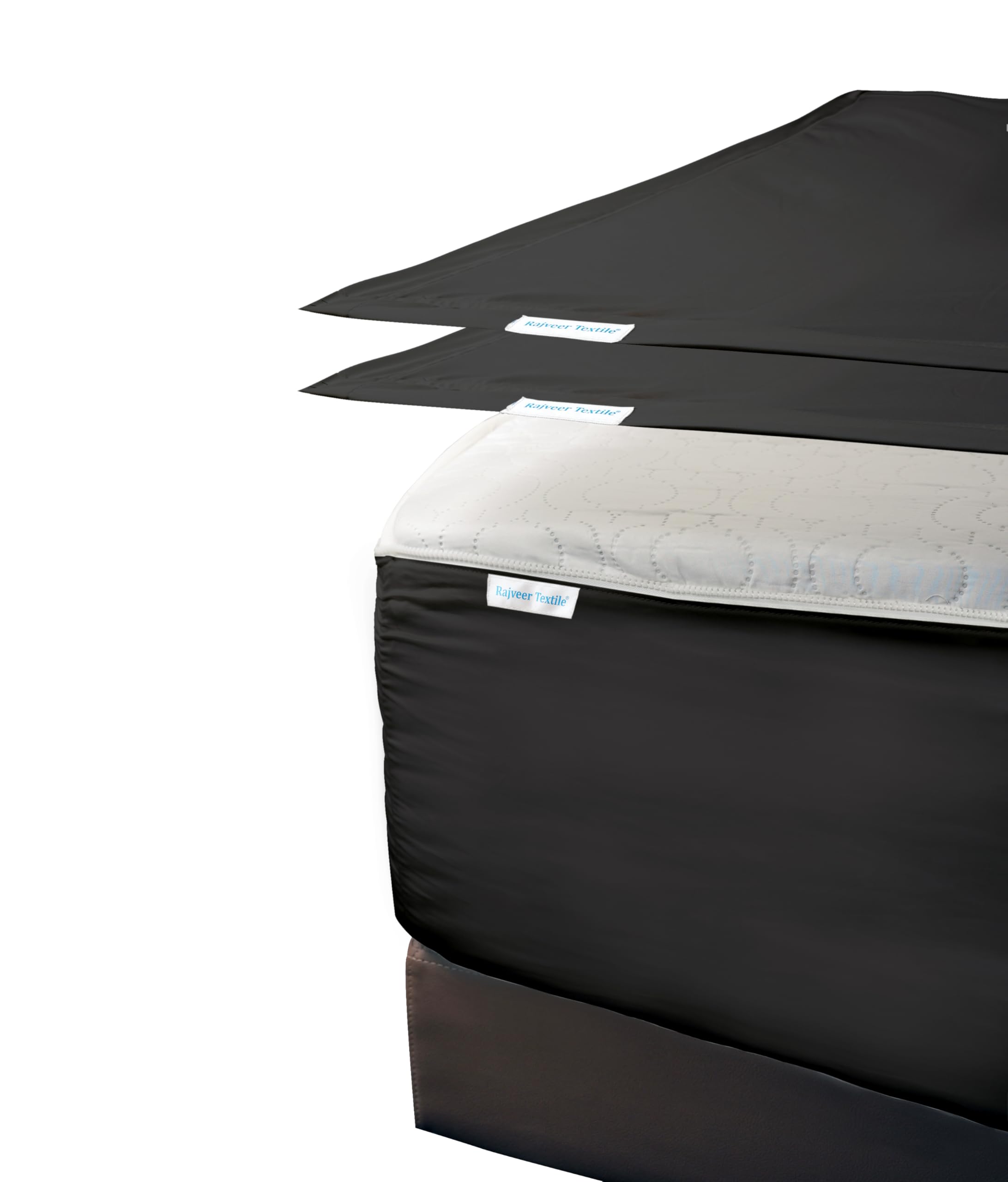 Zip On Fitted Sheet - Includes 1 Fitted Base + 2 Zip Sheet - Easy to Change, Won’t Pop Off Queen Sheet - Soft 600 TC Cotton Fitted Sheet- 18” Deep