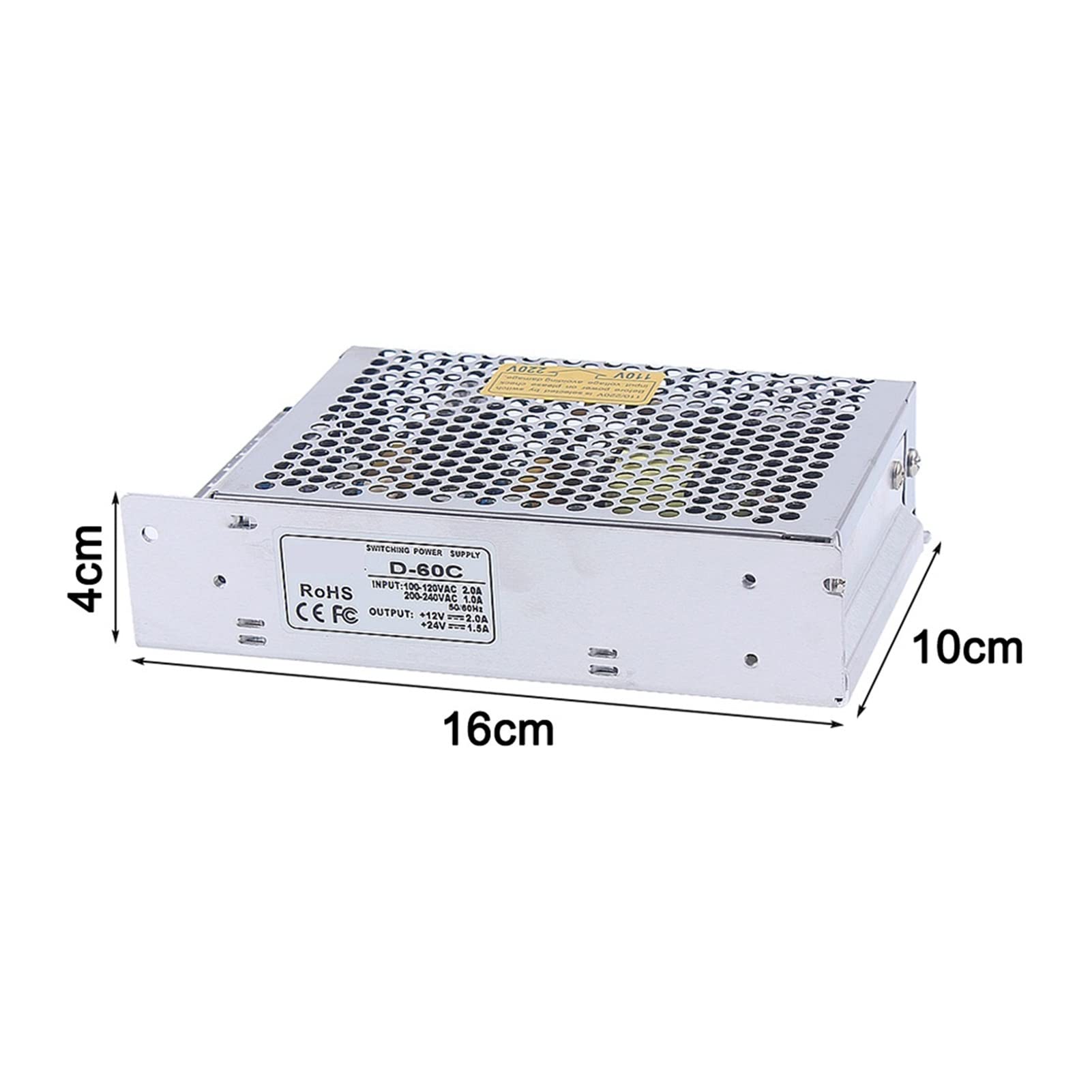 Netzteil Schaltnetzteil, 60W Dual-Ausgangsschalter-Stromversorgung D-60C 12V2A 24V1.5A AC Gleichstromleistung D-60B 5V3A 24V1.8A AC-DC-Wandler D-60A 5V4A 12V3A(D-60C 12V 24V)