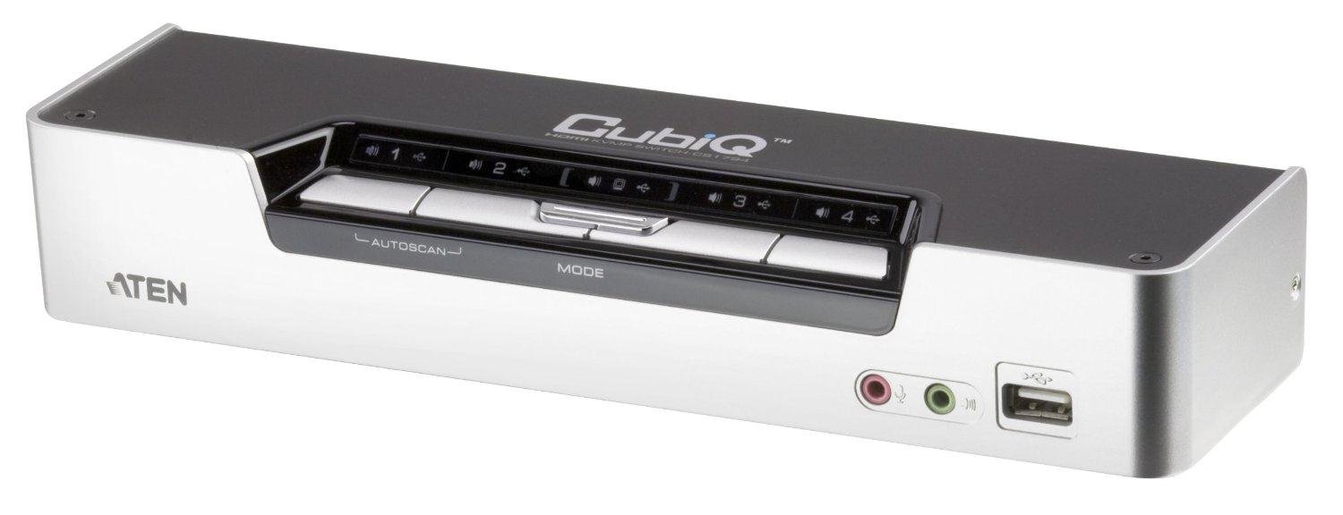 Aten CS1794 KVMP 4-krotny przełącznik (4-biegunowy, 4 x HDMI, 4 x USB), srebrny