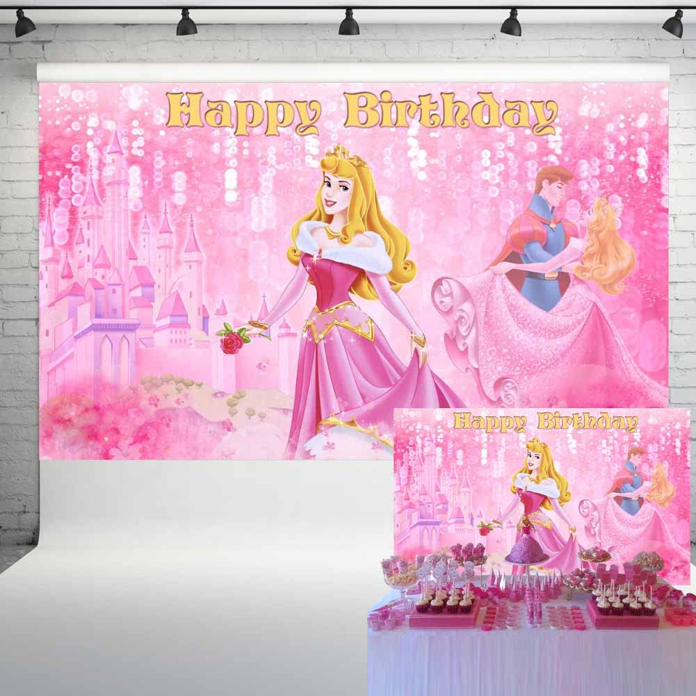 Amazon | オーロラ姫と王子の背景幕 眠れる森の美女 誕生日パーティー