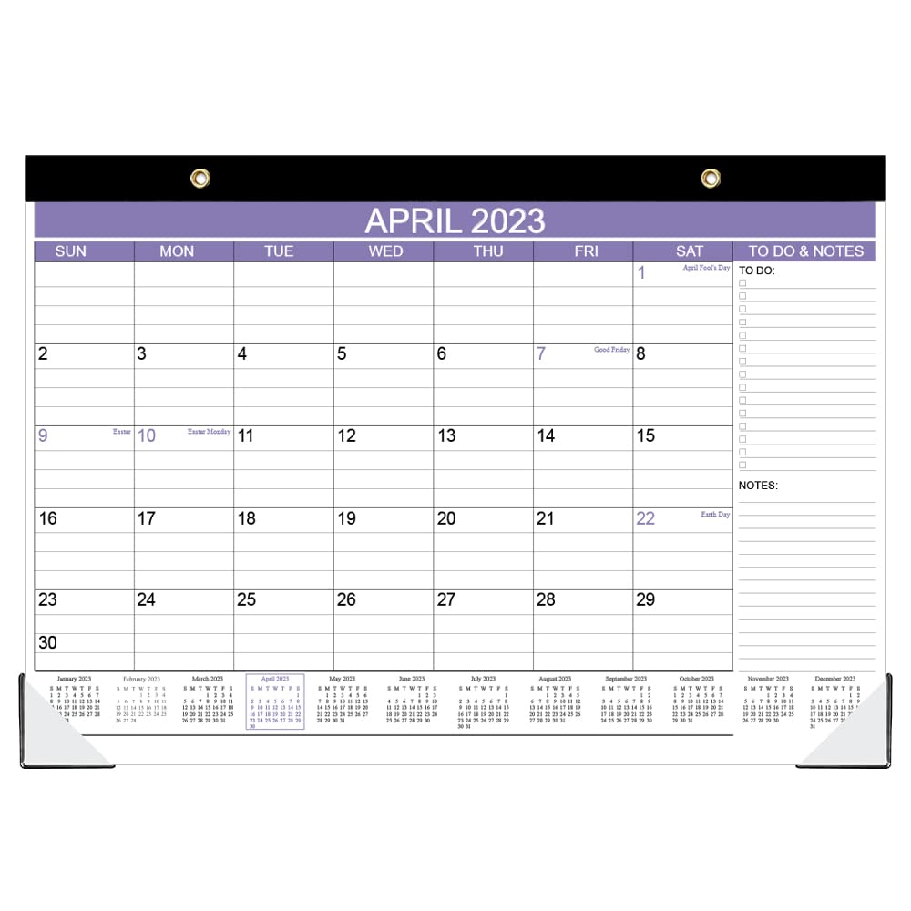 Getvow2023 Desk Calendar - Wall Calendar 12 Monthly with Thick Paper, January 2023- December 2023, 12" x 17", Purple