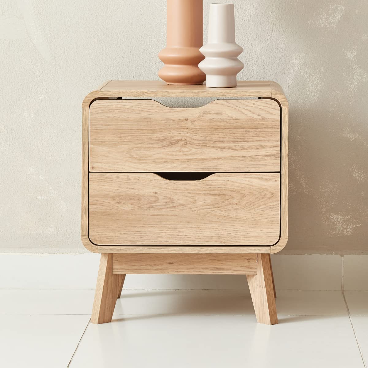 Home Box Nordica 2-Drawer Nightstand 54.2 x 47.2 x 40 cm Brown