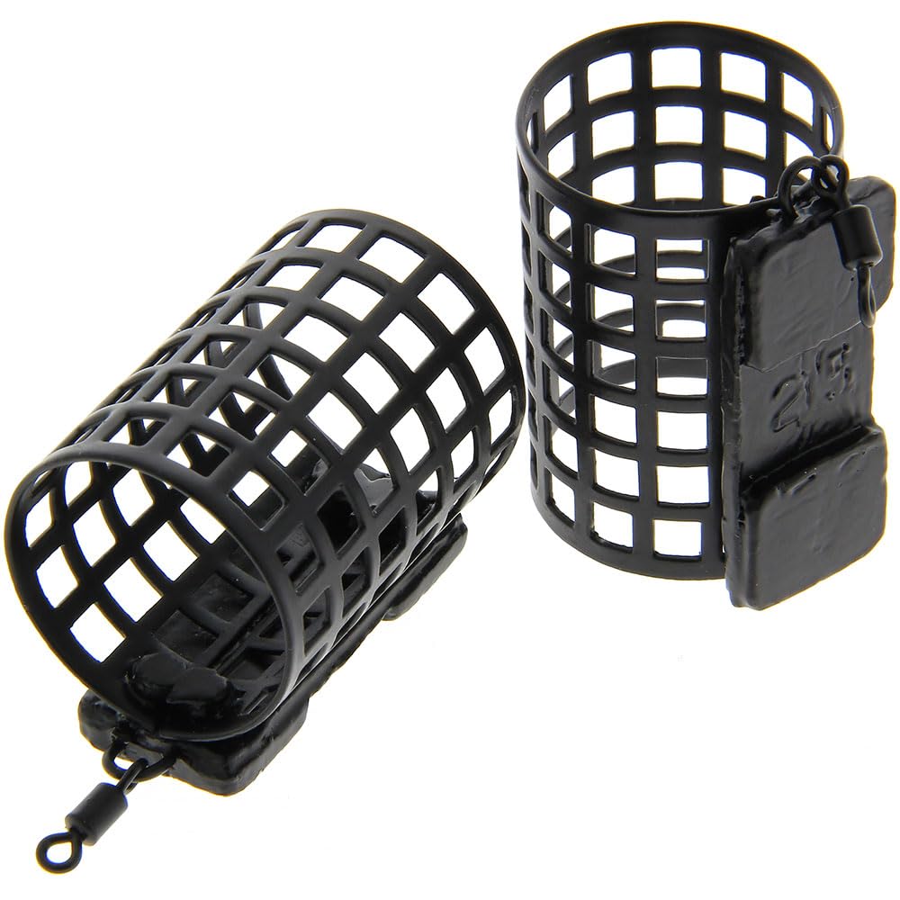 10x Cage Feeders for Carp & Coarse Fishing Round Weights 20g, 25g, 30g Durable, Precision Bait Delivery, Optimized Casting Distance, Versatile for Freshwater & Saltwater Tackle (25g Cage Feeders)