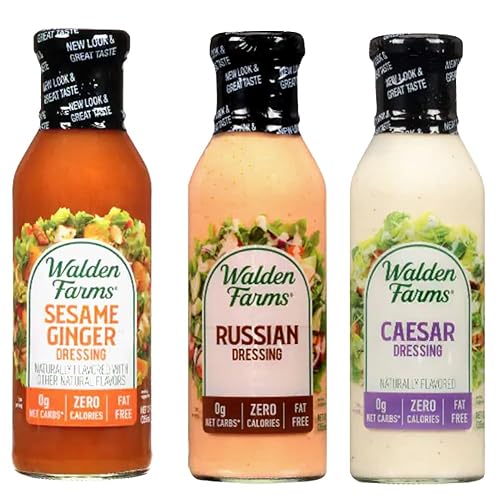 Aderezos para ensaladas sin azúcar jengibre de sésamo césar y ruso el paquete surtido perfecto Sin calorías sin gluten keto vegano Paquete de