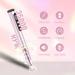 Electric Nail Drill Cordless, 35000RPM Portable Electric Nail File with LCD Display and 12 Nail Drill Bits for Acrylic & Gel Nails, Professional Manicure & Pedicure Kit Set Pink