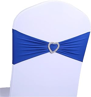Chair Cover ，Chair Sashes，Wedding Chair Banquet DecorationElastic Chair Ties,Chair Band,Chair Sashes,Elastic Chair Bands Ties with Buckle Slider Chair Covers Slipcovers for Christmas Wedding Party Ban