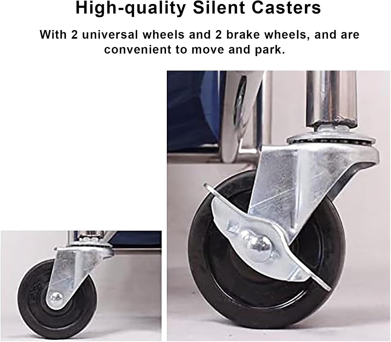 Laundry Cart with Wheels, Large Rolling Basket, Stainless Steel Sorter Trolley with Removable Bags, 11.5 Bushel for Home, Hotel, Restaurant, Hospital