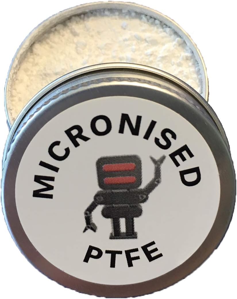 10g Micronised PTFE - powdered lubricant for 3D printers, pianos, cycling etc use powder directly or as an additive to oil or grease for super low friction. Super refined grade.