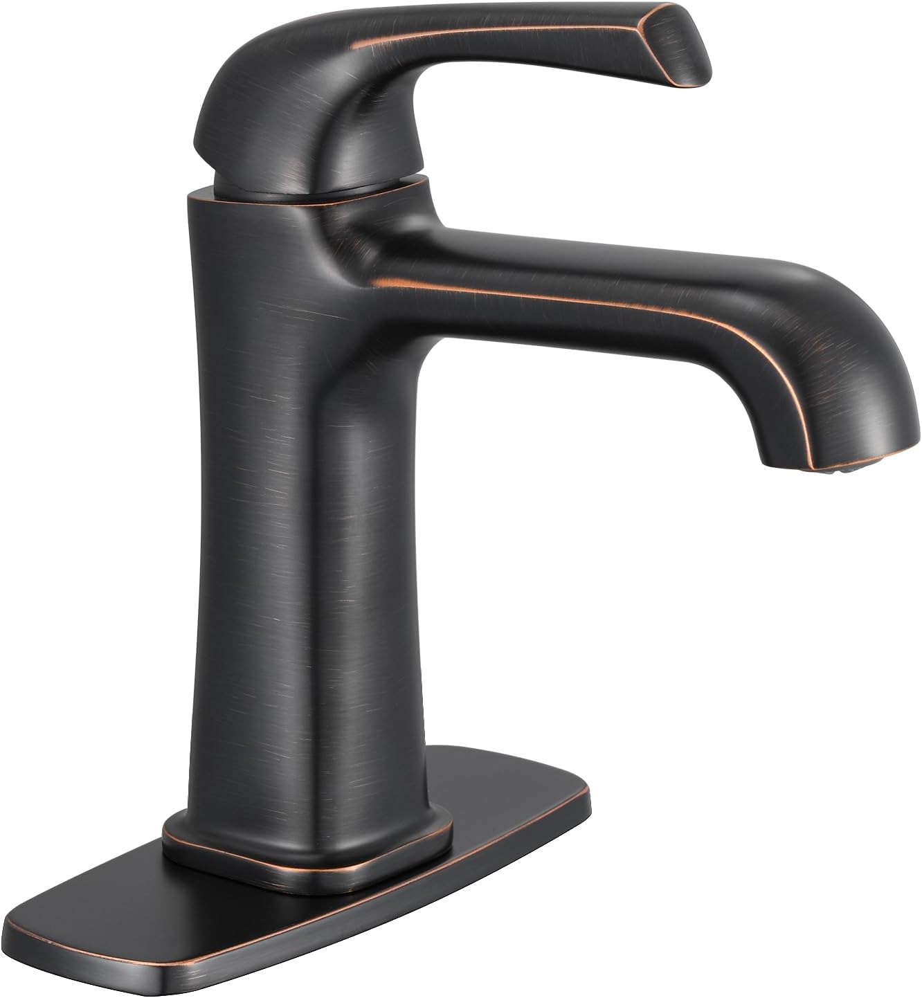 Brass Single Hole Bathroom Faucets for 1 Holes,Bathroom Sink Faucet,Vanity Faucet with Supply Lines and Deck Plate, Pop Up Drain HG-8901ORB2