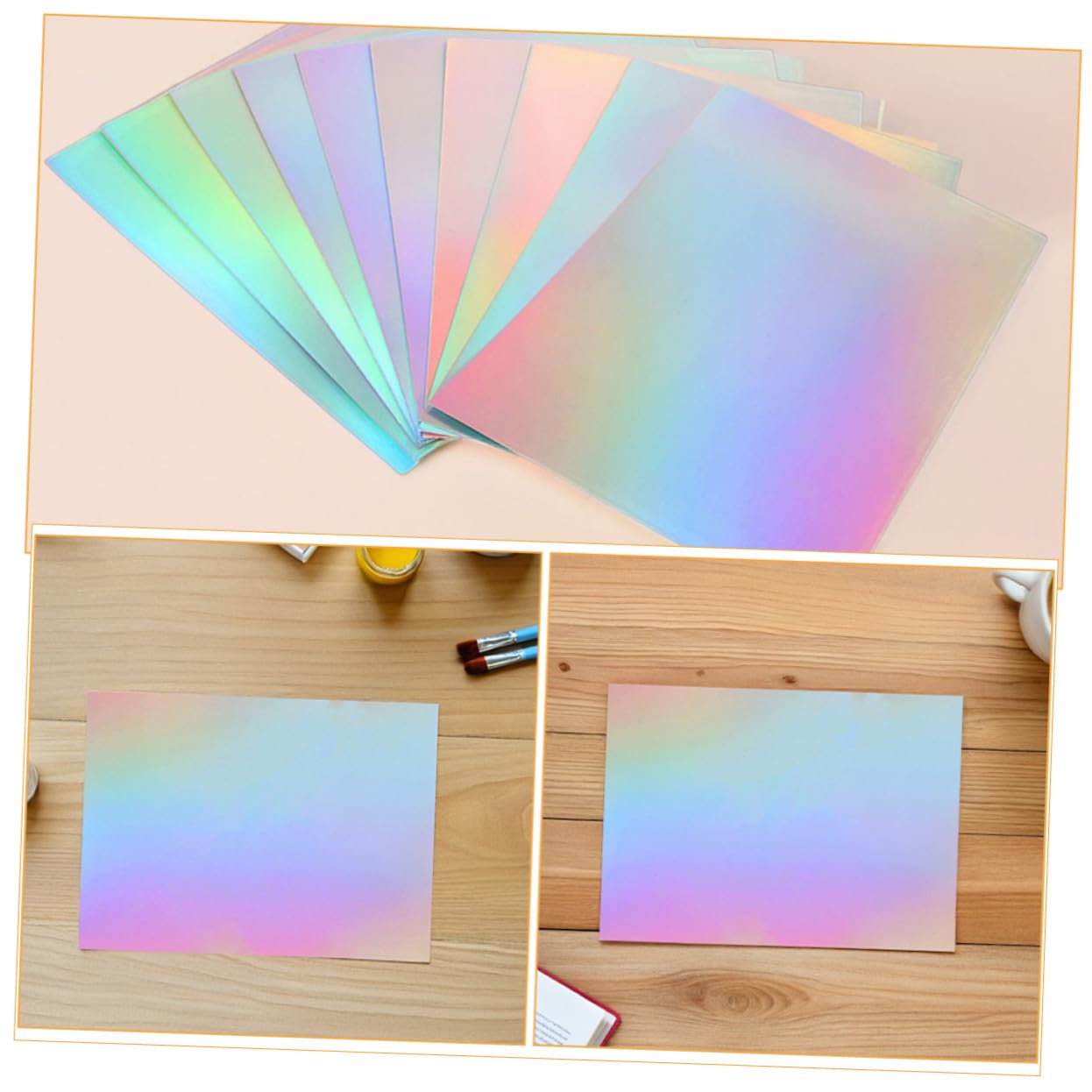 Papier Cartonné Miroir Métallisé A4 Brillant 60 Feuilles pour Bricolage Garçon et Filles, Facile à Utiliser pour Projets D'origami et Loisirs Créatifs