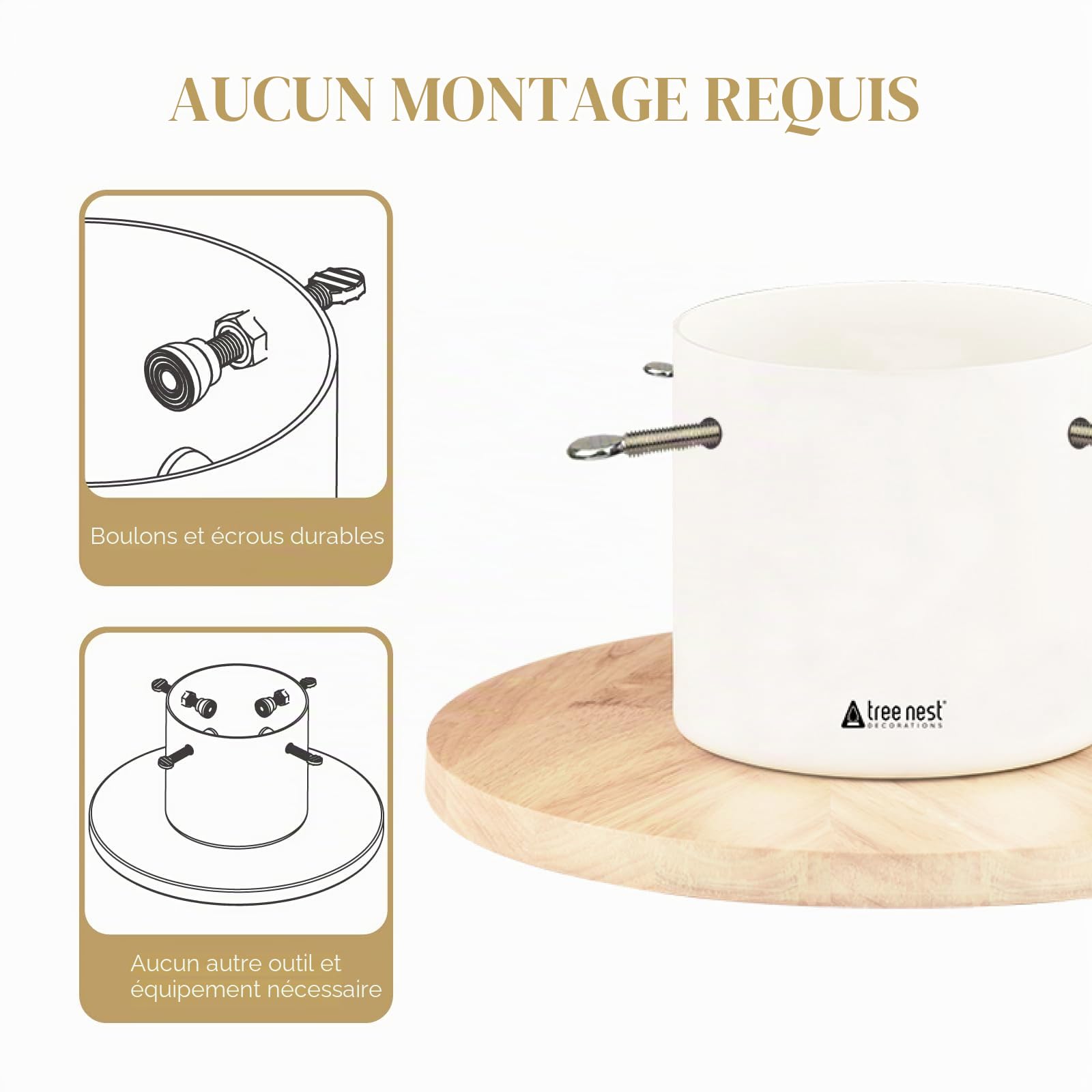 Tree Nest Pied de Sapin de Noël Support Pied de Sapin avec Réserve d'eau - Moonlight Christmas Tree Stand pour Sapin jusqu'à 2m, Tronc de 3 à 9 cm Blanc