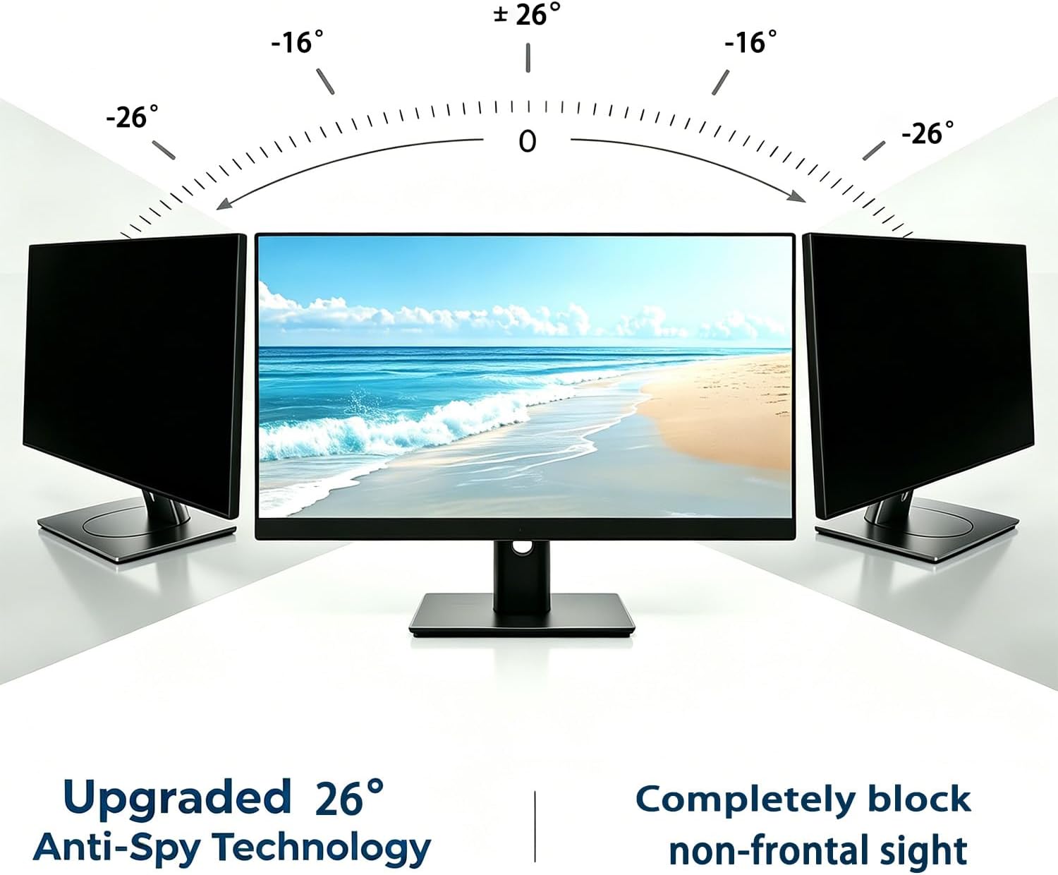 [2 Pack] 32 Inch Computer Privacy Screen Filter for 16:9 Aspect Ratio Widescreen Monitor - Anti Glare Blue Light Filter, Removable Computer Monitor Privacy Shield, Anti-Scratch 32in Protector Film 26°
