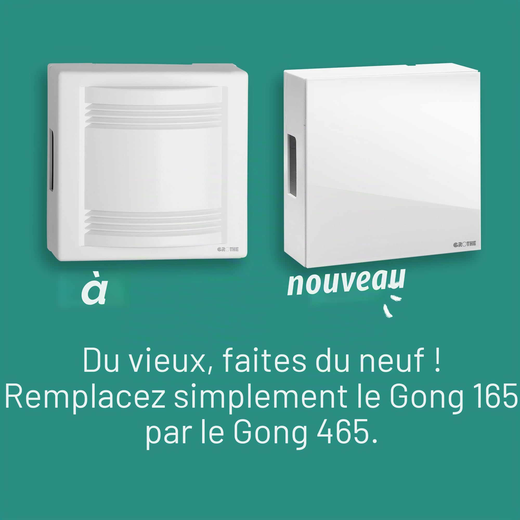 Grothe 44466 Sonnette 8-12 V 83 dBA Blanc