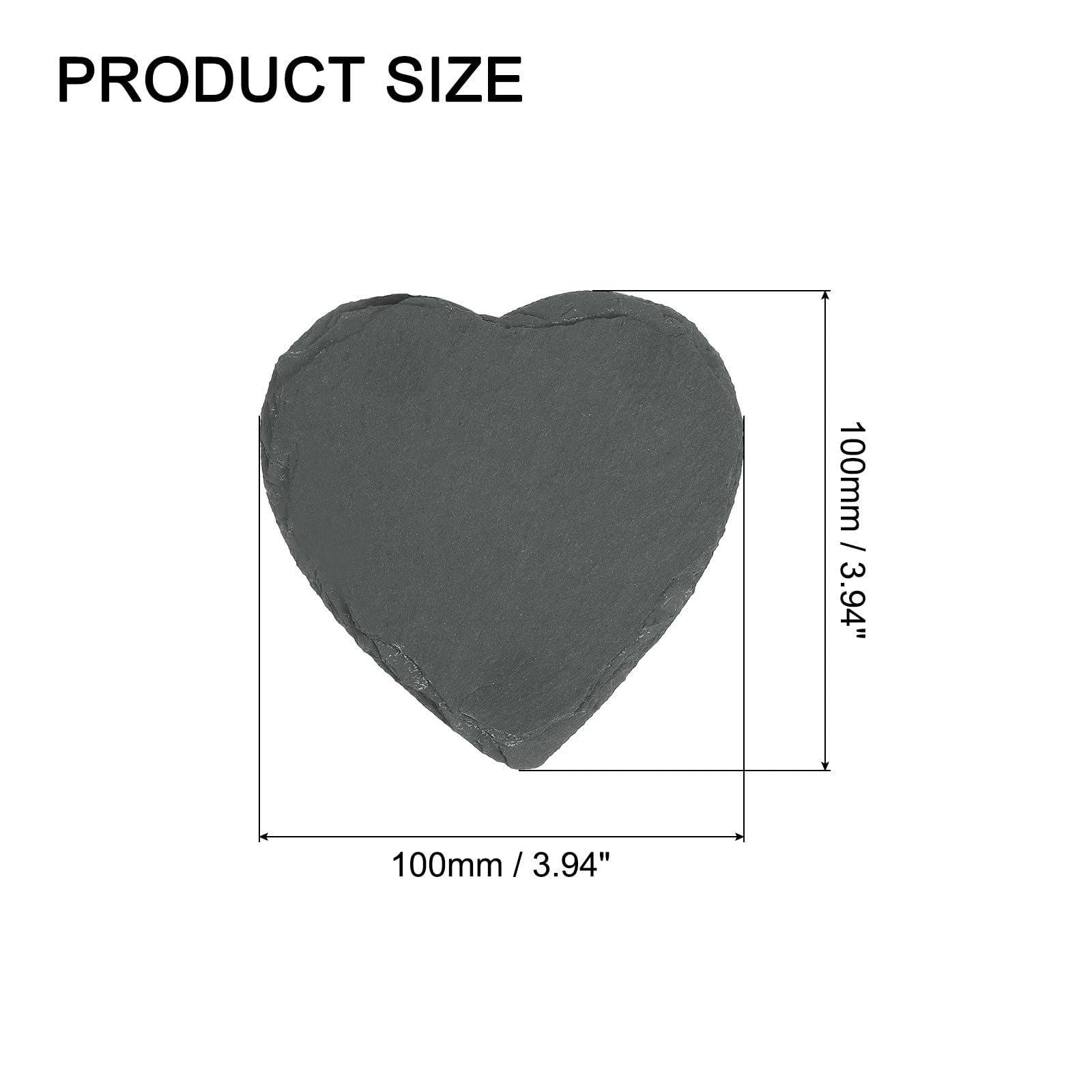 uxcell Posavasos de pizarra para bebidas, 12 unidades de 4 x 4 pulgadas, posavasos de piedra con barra de corazón para grabar, hechos a mano con parte inferior antiarañazos para bebidas, café, bar,