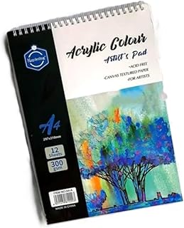 Keep Smiling Acrylic Colour Artist's Pad, A4 Size, 300 GSM, 12 Sheets