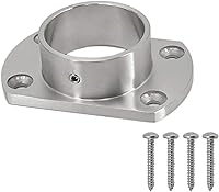 Vista 3 de Brida de base oblonga de grado 316 de acero inoxidable para poste de tubo OD de 1-5/8" (42 mm)