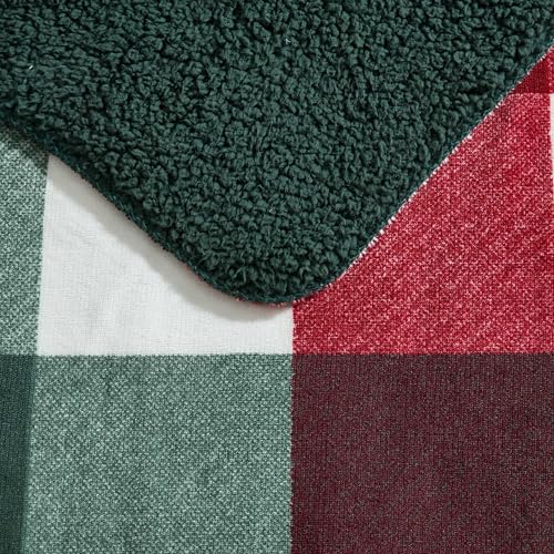 Image of Eddie Bauer - Oversized Throw Blanket 50x70, Reversible Plush Blanket for Couch or Bed, Plaid Room Decor (Mountain Fall Green)
