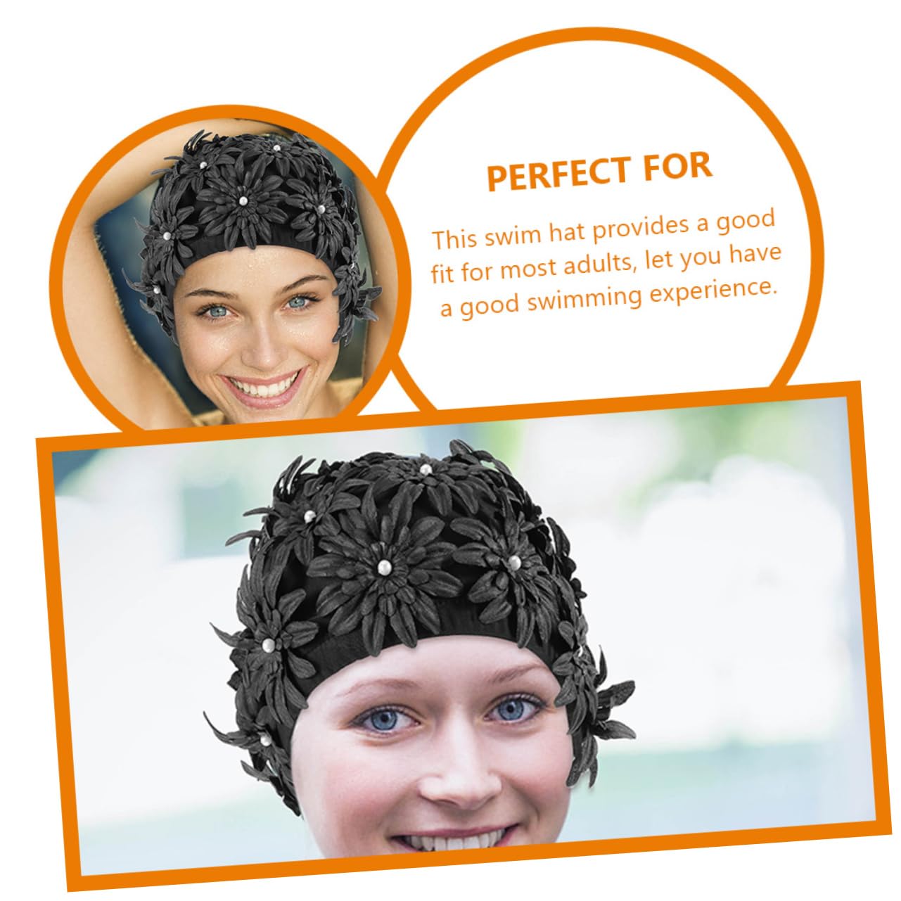 NOLITOY 2 Piezas Gorro De Baño Adulto Gorro De Baño para Mujer Pelo Largo Gorro De Baño Mujer Gorro De Baño De Pelo Largo Gorra Europeo y Americano De Las Mujeres Gorro De Natación Brocado