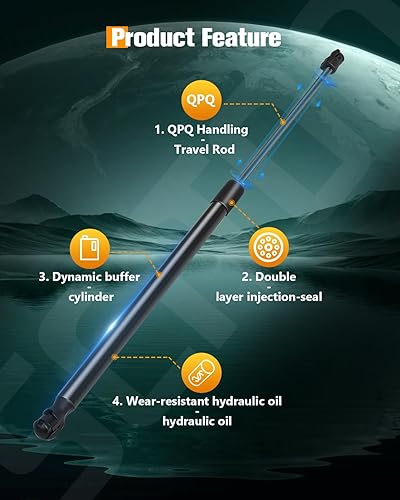 Vista 709 de SCITOO PM1017 - Soportes de elevación de 17.8 pulgadas para Hyundai Santa Fe 2007-2012 trasero izquierdo y derecho Liftgate Shock Struts 2pcs