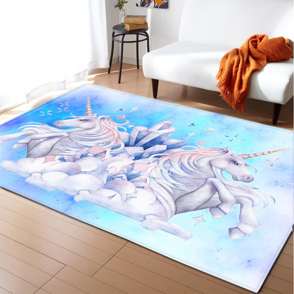 Tapis salon design étoiles bleues 80x120cm aux finitions soignées pour sublimer votre intérieur