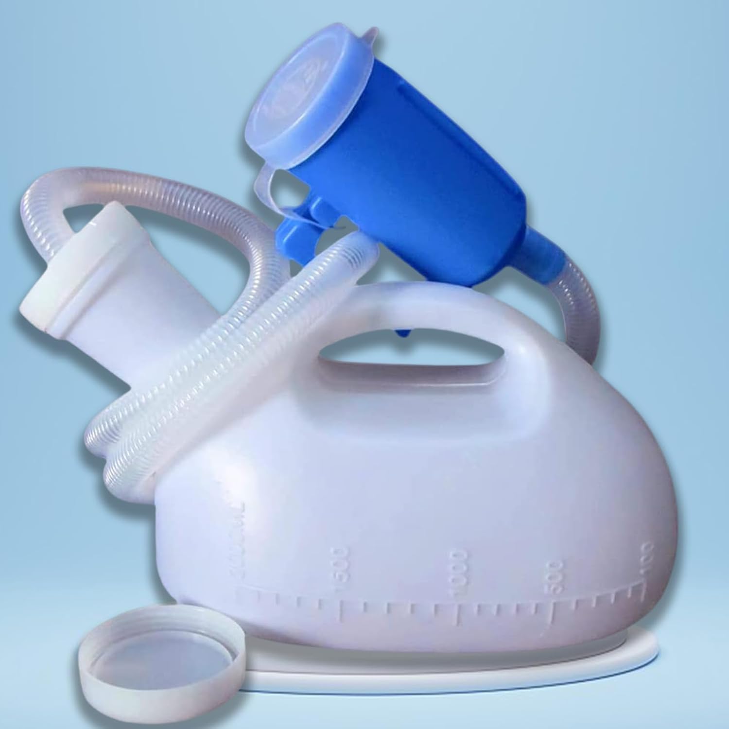 Portable Urinal for Men Spill Proof, Urinal Bottle with Lid and 63" Extension Tube