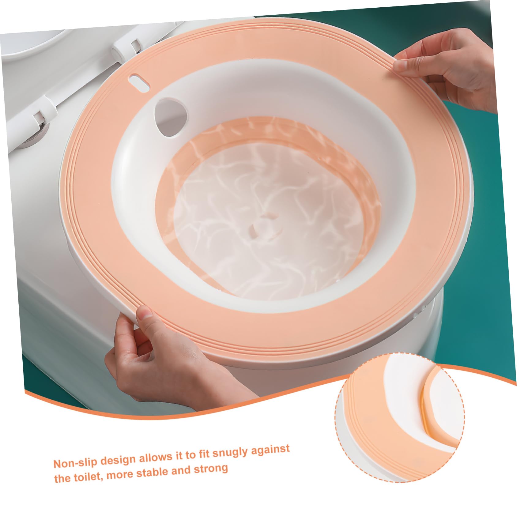 Bacino Sitz per Donne in Gravidanza, Plastica, Rosa | Design Antiscivolo, Facile da Lavare, in Pp e Tpr, Pratico per Igiene Quotidiana e Uso Domestico