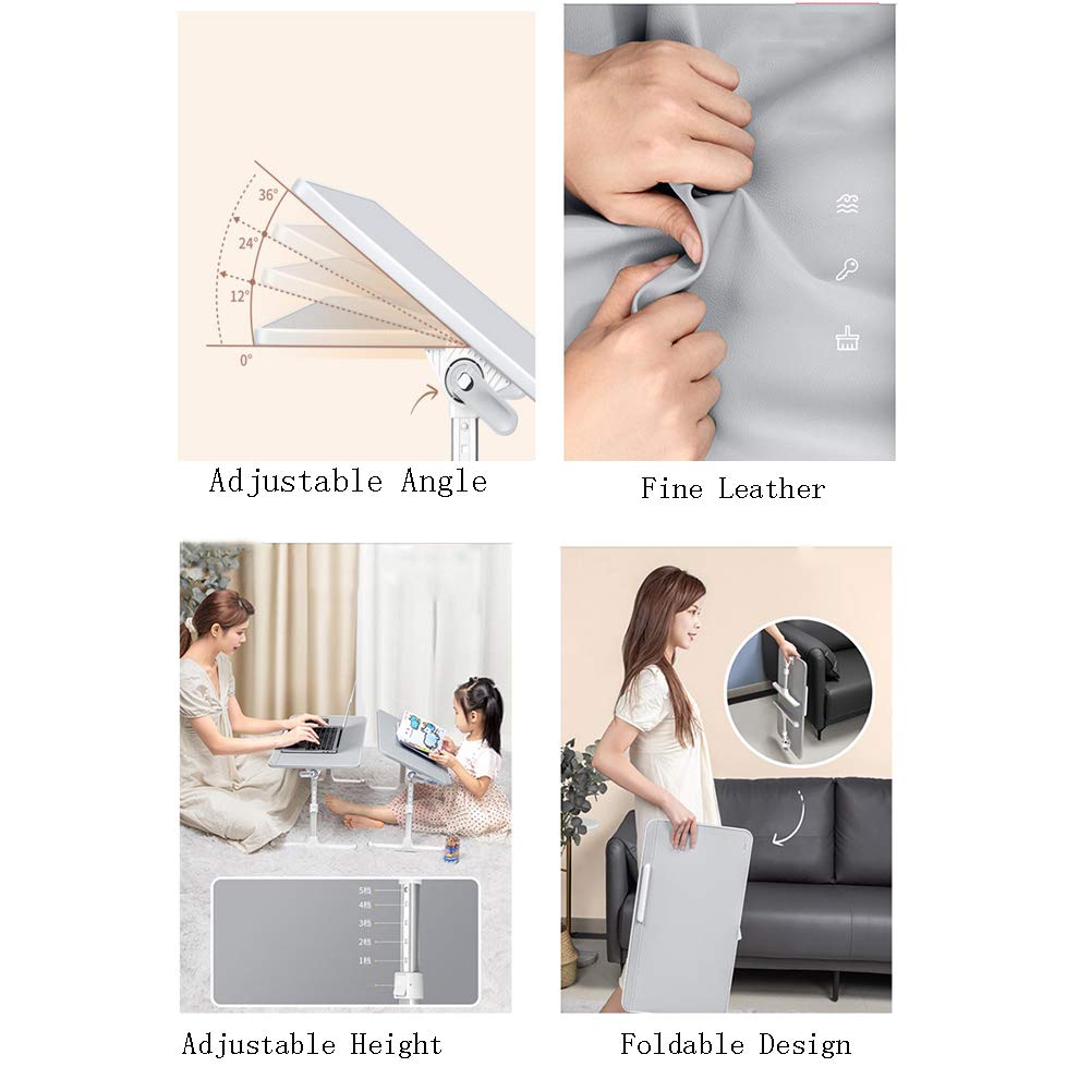 Supporto per Laptop Regolabile,Standing Desk,Supporto PC Portatile Pieghevole Tavolo per PC,Vassoio da Letto Colazione,per Divano, Letto, Ufficio E Picnic