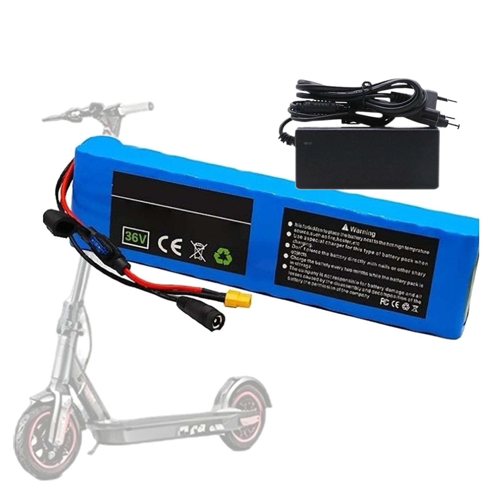 Batería de litio 36V 10Ah con protección BMS integrada resistente al agua 8