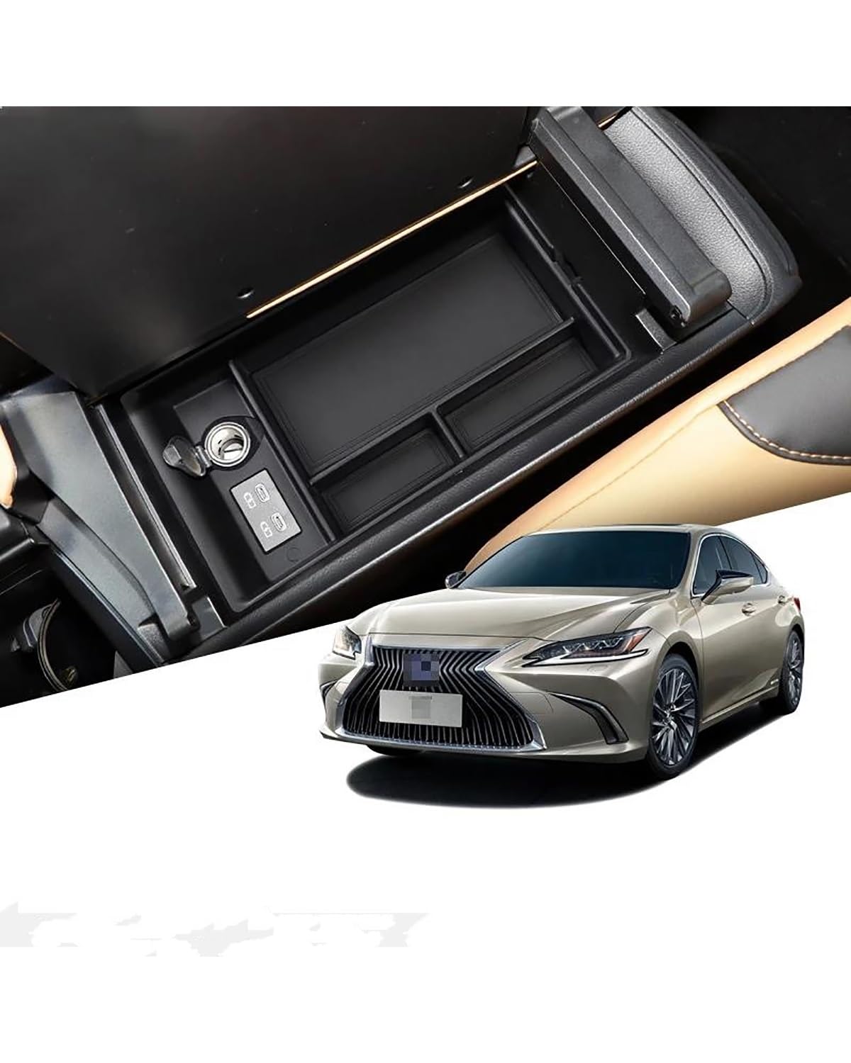 Organisateur Console Centrale Pour Lexus ES (2018-2020) - Plateau Rangement Voiture Antidérapant