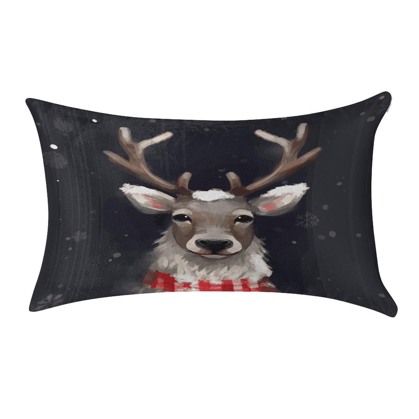 MUSM Reindeer Pillow Case 12"X20" Luxury Velvet Throw Pillow Cover Fade Resistant Cozy Soft Pillowcases Pillow Protector Pillow Shams Lumbar Pillow Shells for Home&Gifts