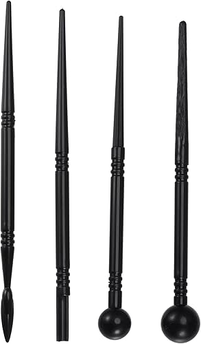 uxcell Juego de 4 herramientas de escultura de arcilla polimérica, juego de modelado de lápiz óptico de varilla de bola, plástico para escultura de