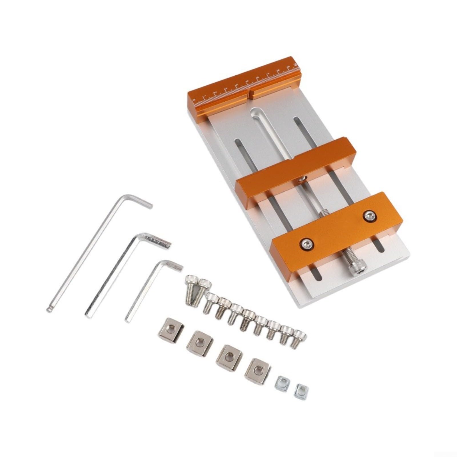 CNC - Tornillo de banco de trabajo para fresadoras CNC de escritorio 3018/4040, dispositivo de sujeción de aluminio con ranura en T, máx. 136 mm, para madera, metal y plástico