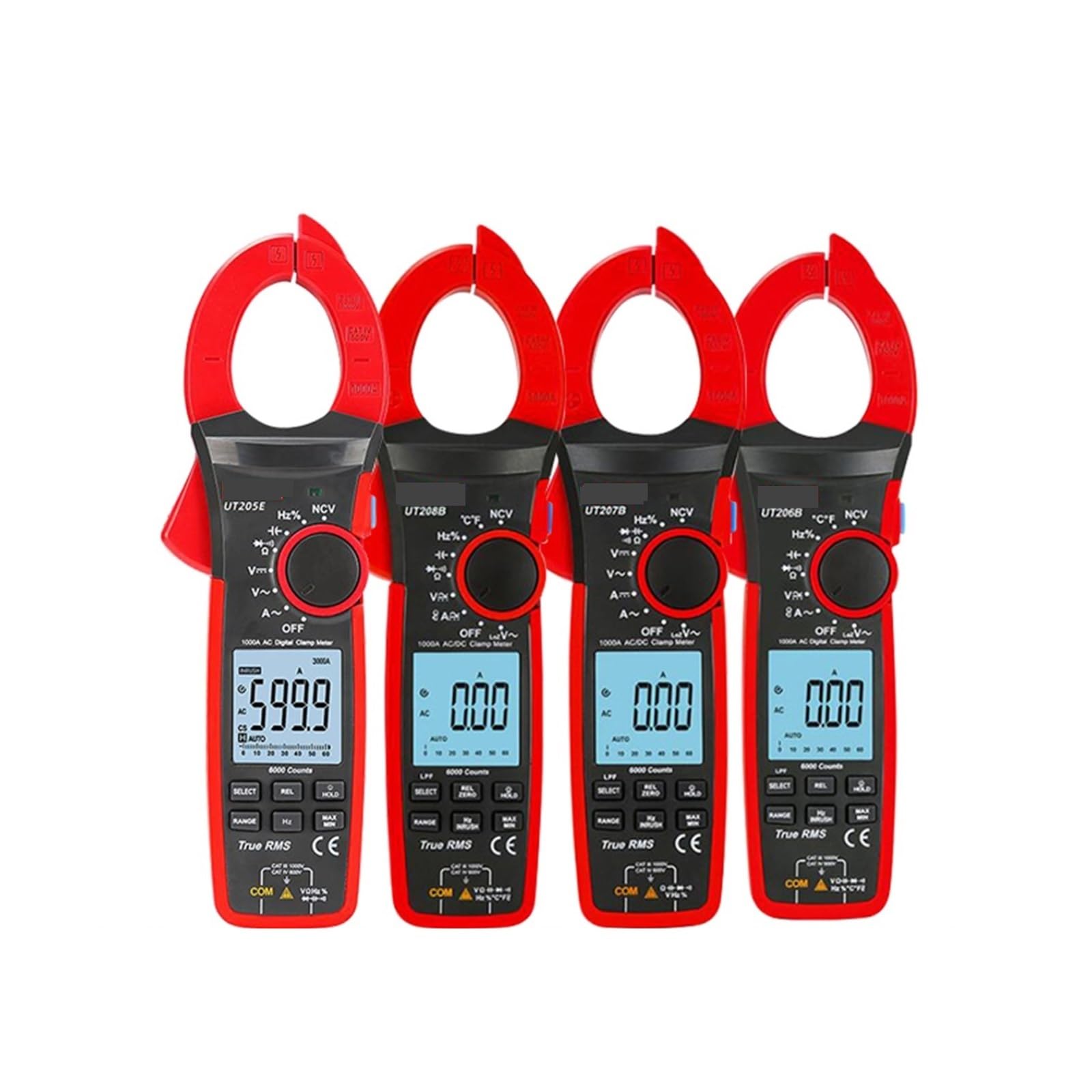 Pinza amperimétrica digital, Medidor De Pinza Digital True RMS UT207B UT208B AC DC Corriente 1000A 1000V Alica Amperímetro LPF 6000 Abrazadera Amperimétrica(UT205E)