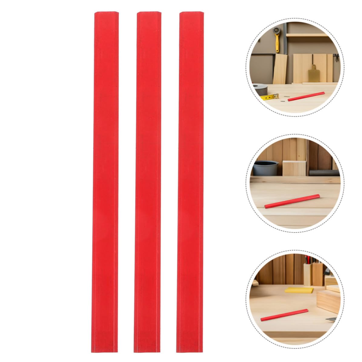 BESPORTBLE 144 Pezzi Matita da Carpentiere Rossa Esagonale in Legno