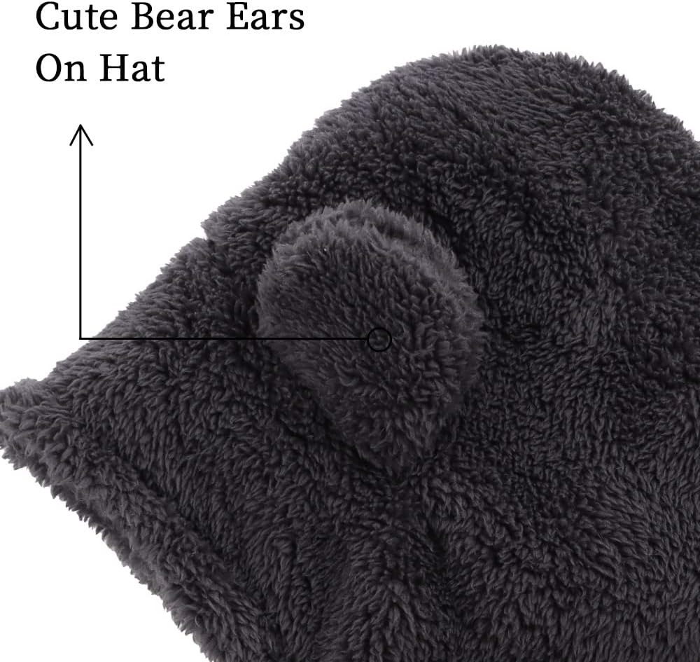 Baby Girls Winter Hat Boys Warm Scarf Hat Kids Thick Earflap Hood Cap with Ear 6M-7T - Image 4