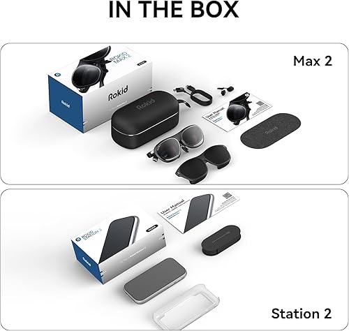 Miniatura 9 de Rokid AR Spatial Black- Max2 AR Glasses & Station2 Spatial Computer with 360" Micro-OLED 3-Screen Display, 120Hz OLED, 600 Nits, Multi-Tasking for