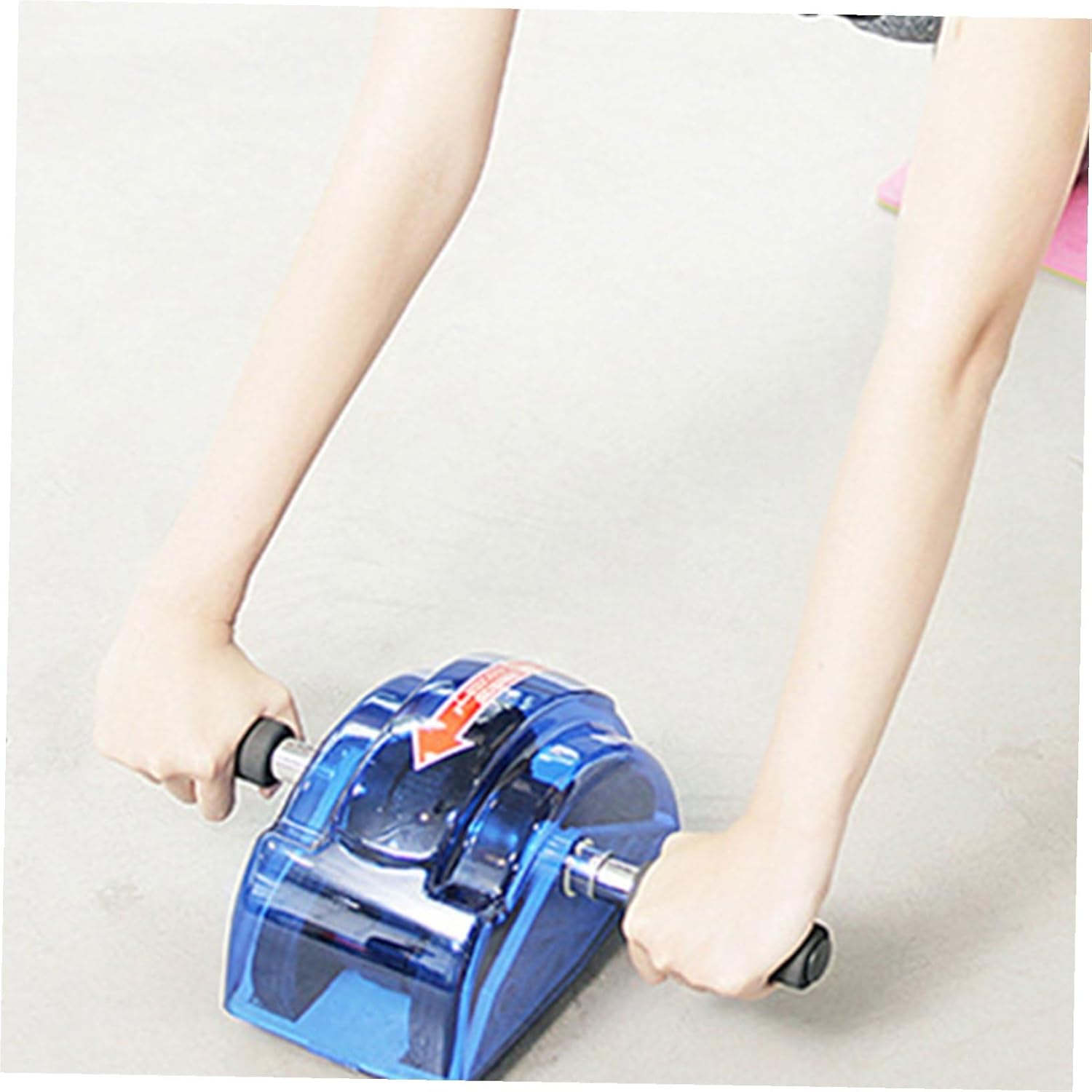 Four-wheeled Abdominal Roller Muscle Wheel Fitness Equipment with Gear, Blue Rebound Ab Roller for Core Strength Training and Home Workout