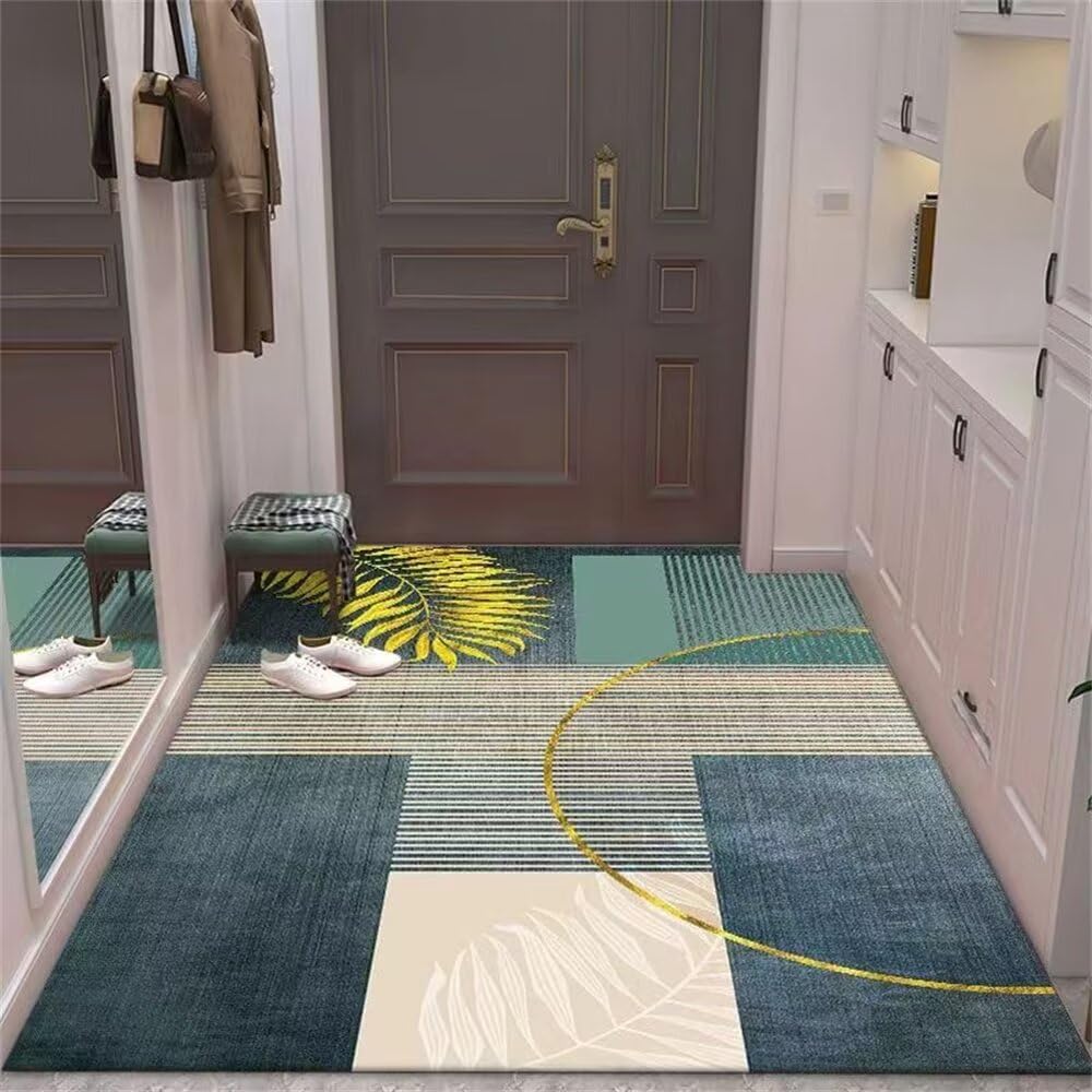 Tapis de chambre adulte bleu jaune moderne tapis rayé 50x80cm et tapis design table basse
