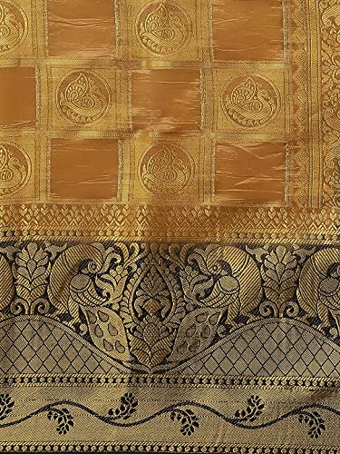Image of Women's Banarasi Silk With Jacquard Print Saree With Blouse