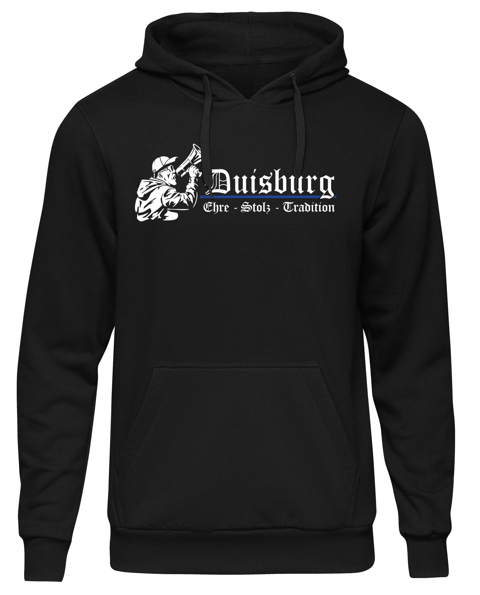 UGLYSHIRT Duisburg Ehre und Stolz Herren Kapuzenpullover | Fussball Ultra Skyline Hoodie Sport Pullover | M3