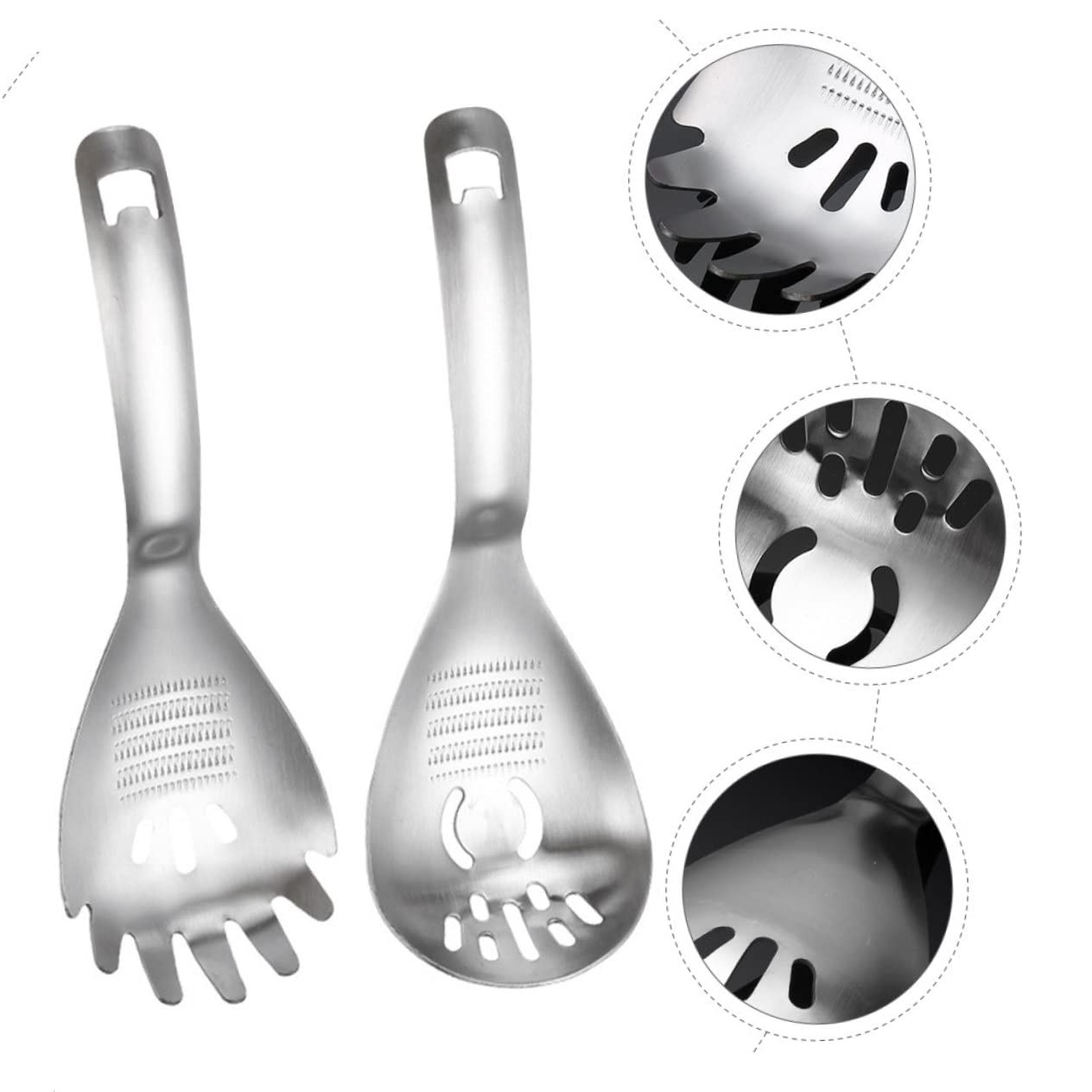iplusmile 2pezzi Spremiaglio in Acciaio Inox per Cucina Grattugia per Radice e Tritaaglio Multifunzionale Cucchiaio in Acciaio Inox Incluso per Spremere Aglio e Altri Alimenti Complementari