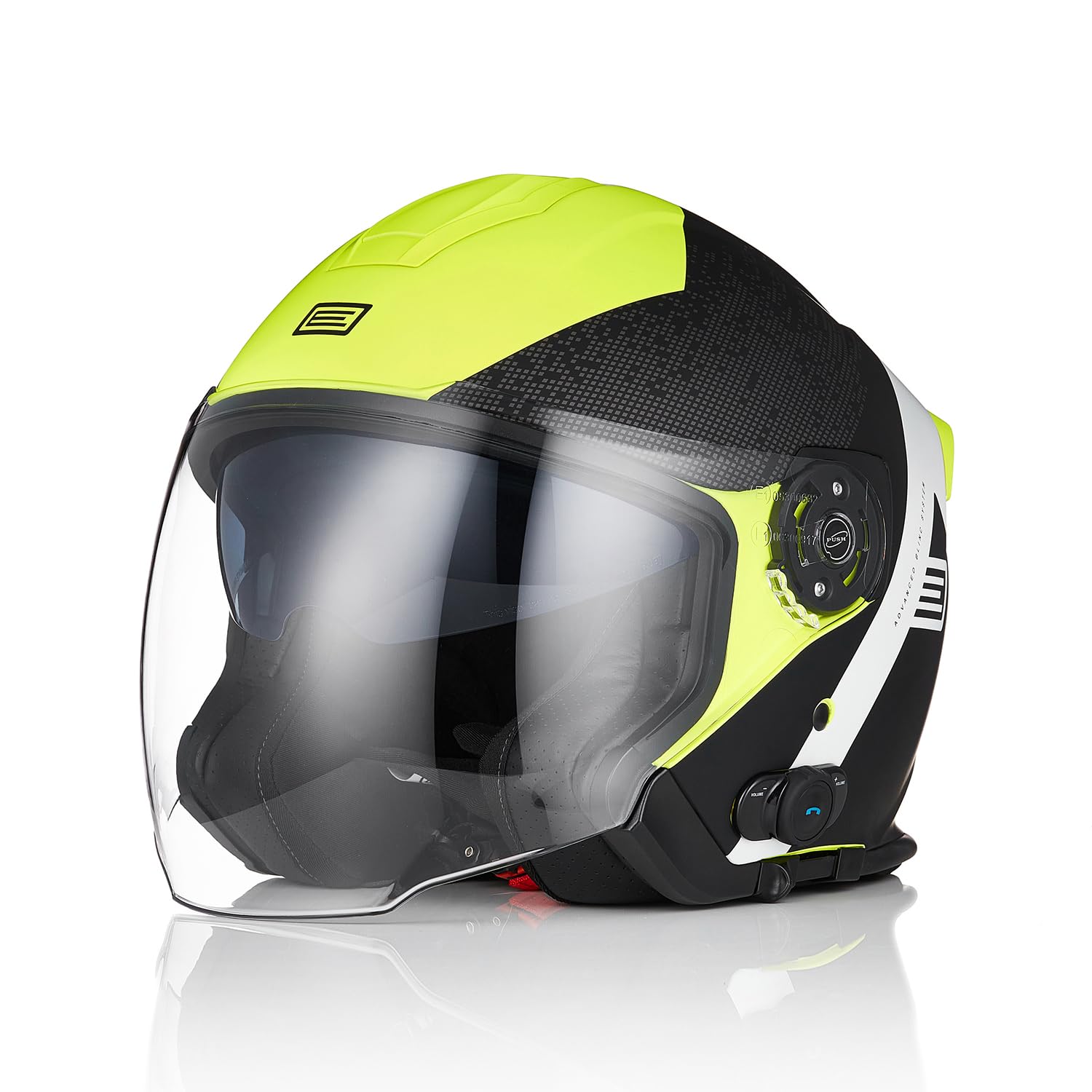ORIGINE Casco Moto Jet con Bluetooth Casco Scooter con Doble Visera Homologado ECE 22-06