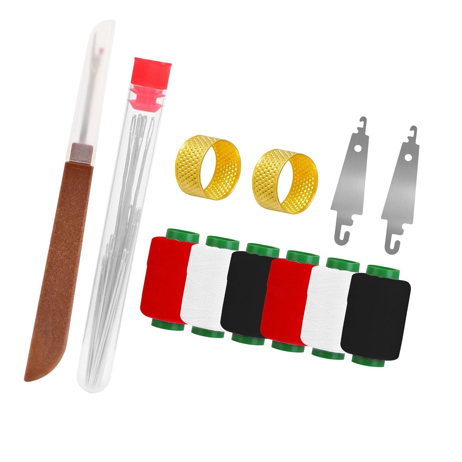 Xjdzineq 37Pieces Sewing Set with Needle Threader Seam and Storage Pouchrd for Crafting Repairs Multipurpose Sewing Supplies