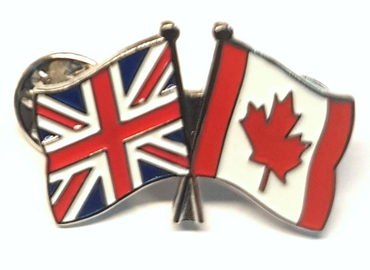 Mainly Metal White ™ Enamel Pin Badge Friendship Canada Uk Gb (United Kingdom Great Britain)