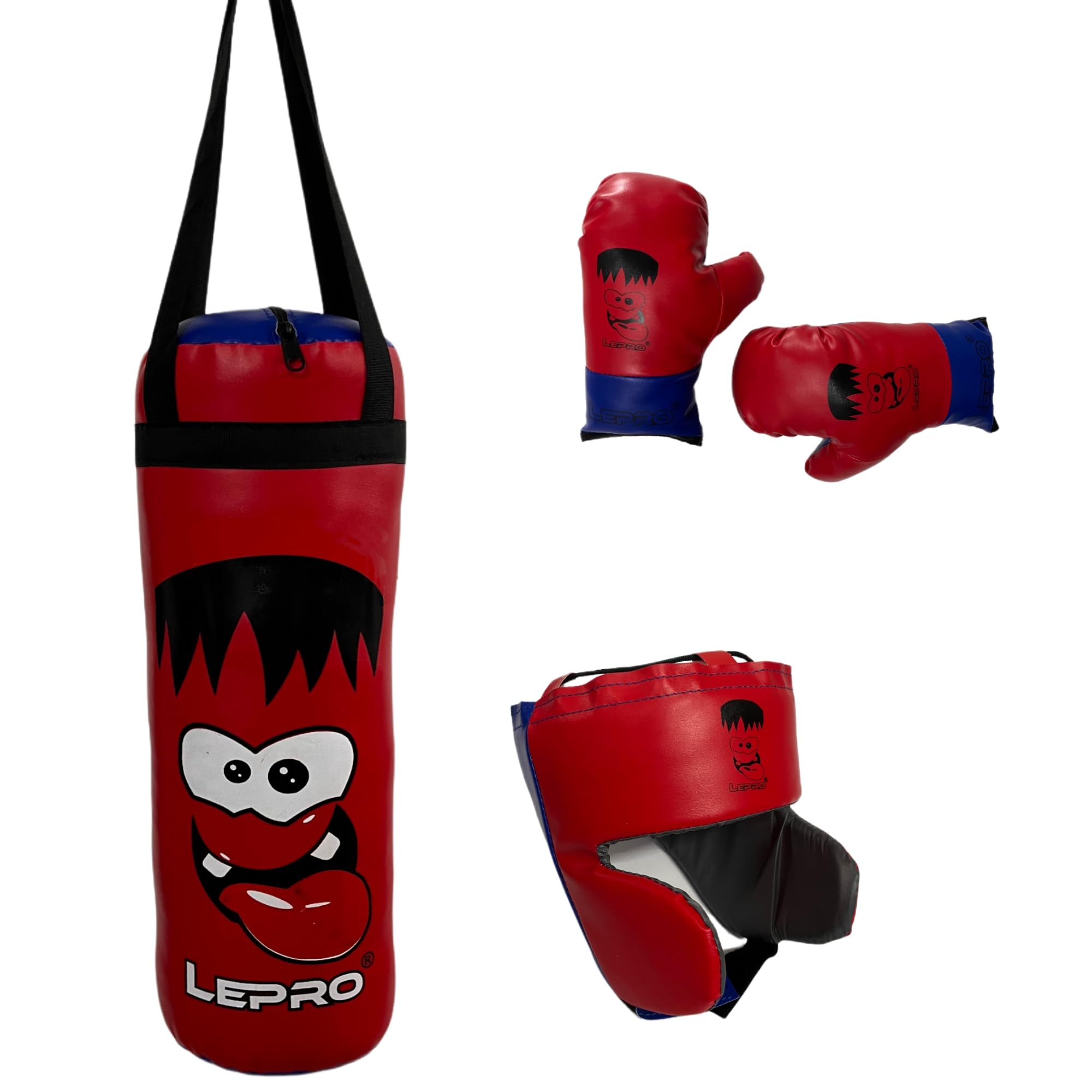 LEPRO Kids Boxing Kit, Kids Punching Bag Set, Hanging Boxing Bag with Boxing Gloves & Headgear, Kids Boxing Set for 2-12 Yrs, for Karate Kick Taekwondo Training (Red- Laughing, 2 to 8 Years Age) (B0DBXJT7FY) Amazon Price History, Amazon Price Tracker