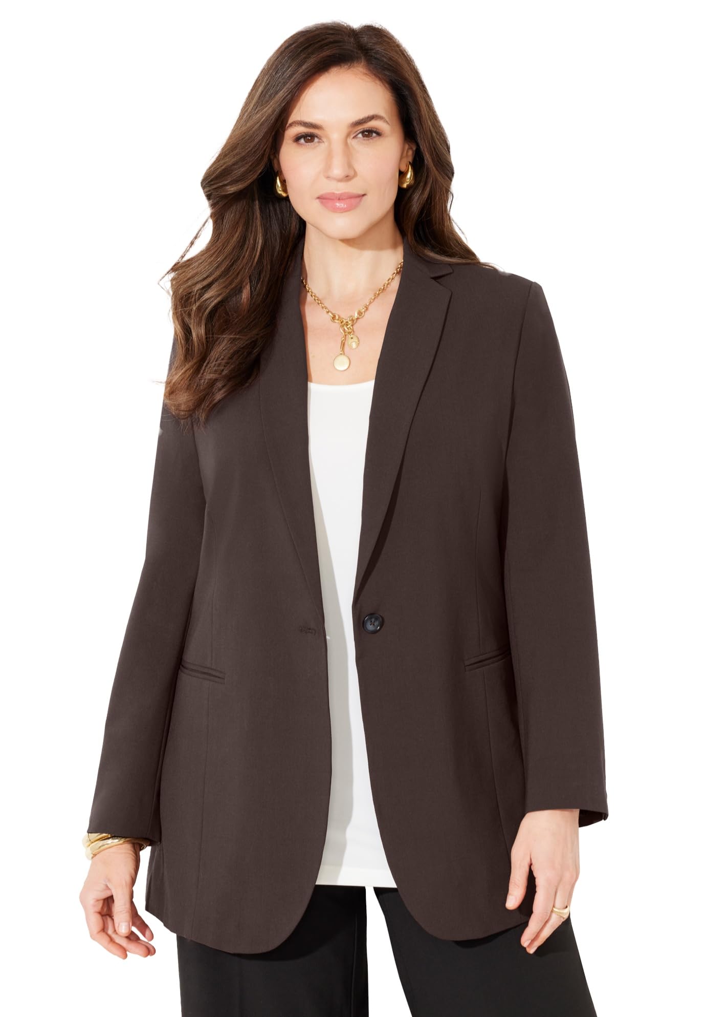 Womens Plus Size Right Fit Curvy Blazer