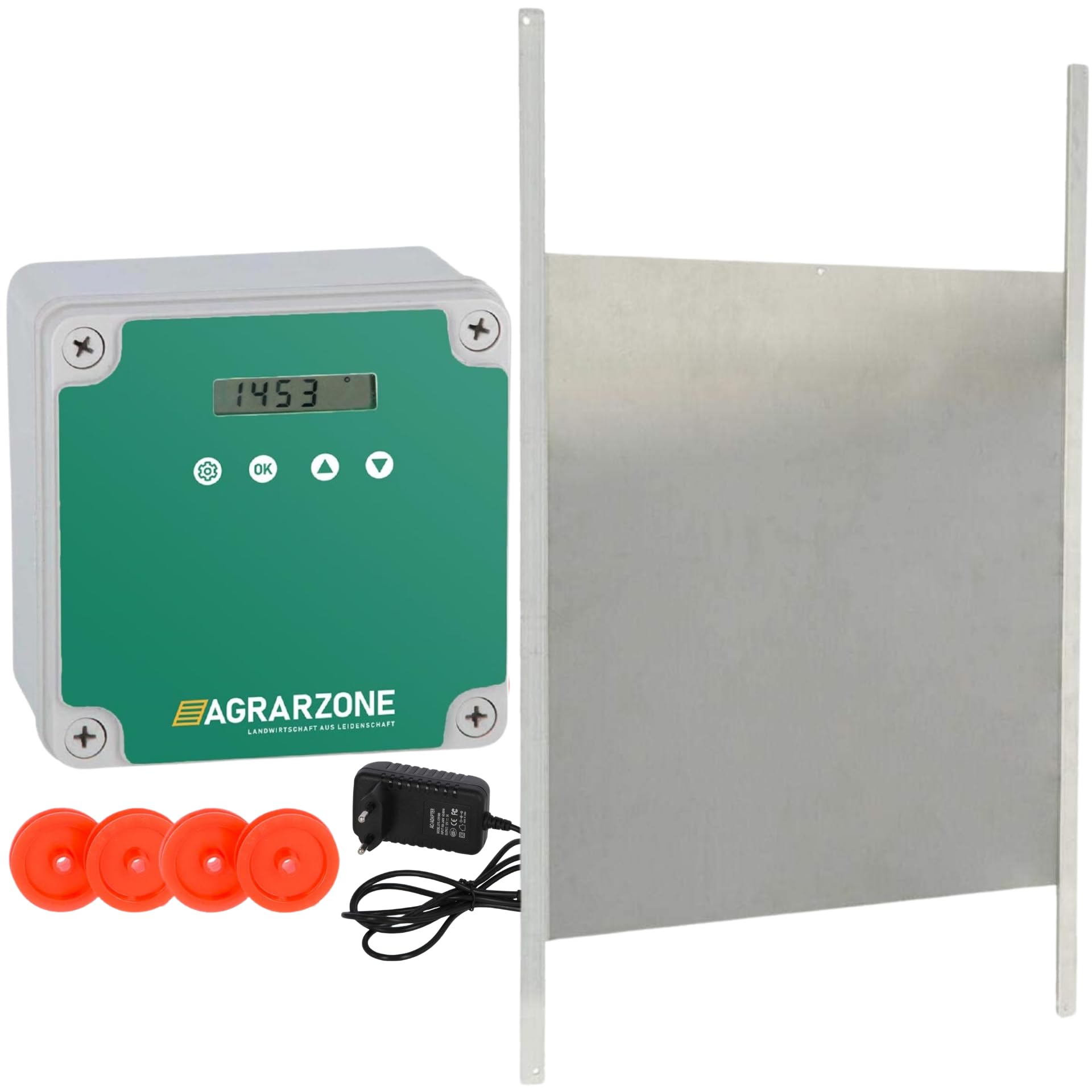 Agrarzone Porta automatica per pollaio 43 x 40 cm - Triplo controllo: timer, sensore luce o manuale - Design robusto e sicuro con arresto di emergenza