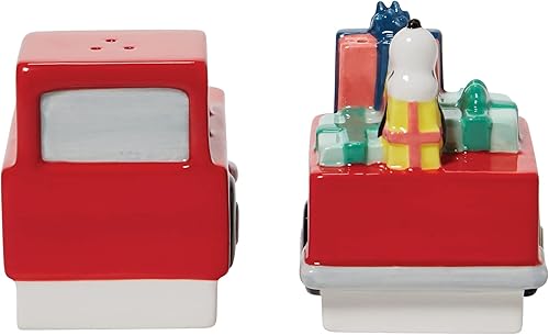 Miniatura 4 de Enesco Peanuts Ceramics Snoopy on Truck - Juego de salero y pimienta para especias, 3.54 pulgadas, multicolor