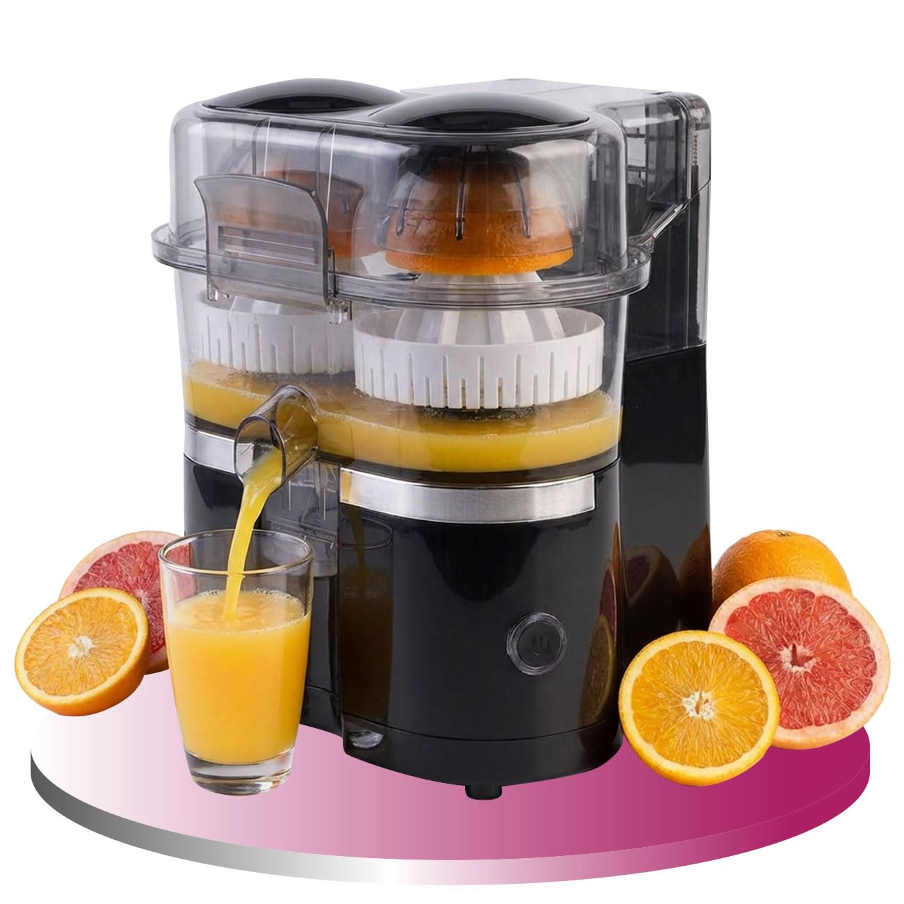 Kabelloser Akku Doppel-Entsafter 120W: Mobile USB-C Saftpresse & Zitruspresse | Effizient & Kompakt für frische Säfte & Smoothies To Go