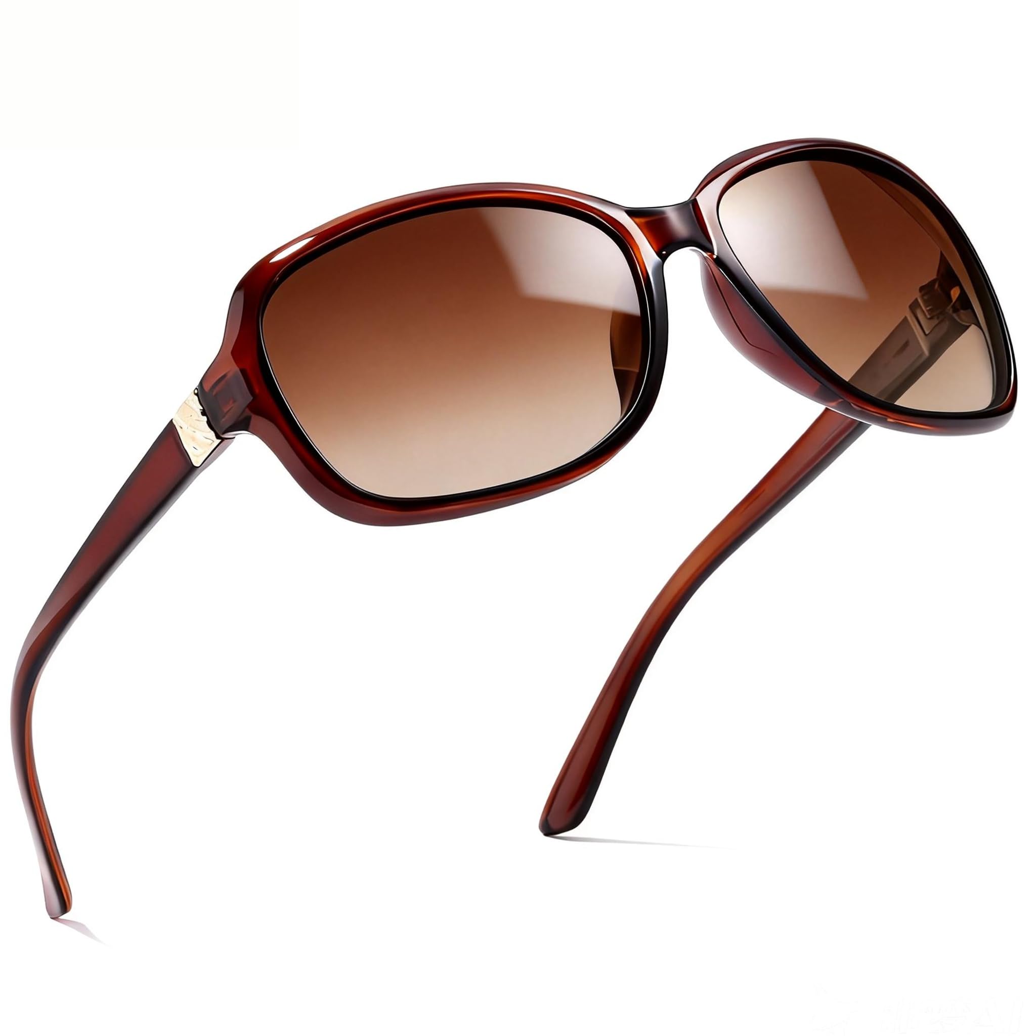SIPHEW Polarized Sunglasses for Women Vintage Square Sunglasses w UV400 Protection Womens Wraparound Shade